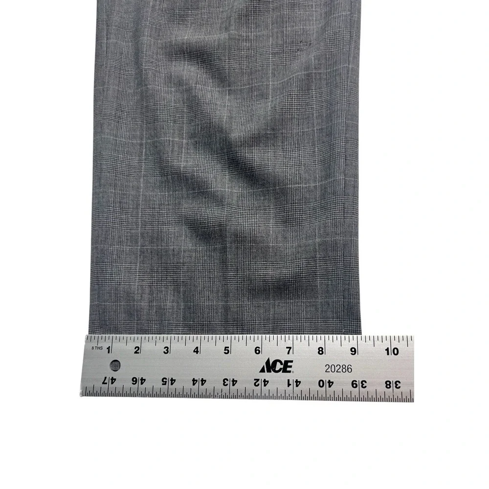 vtg Banana Republic 35x31 Gray Glen Plaid Wool Pants Trousers Pleated High Waist